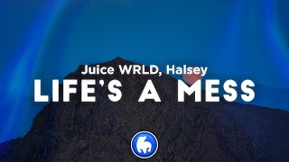 Juice WRLD  Lifes A Mess Clean  Lyrics ft Halsey [upl. by Nivanod217]