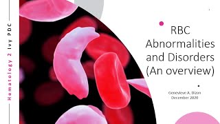 RBC Abnormalities and Disorders An overview [upl. by Alegre]