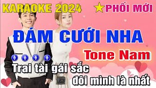 Đám Cưới Nha Karaoke Thấp Dễ Hát  Tone Nam  Trung Hiếu Karaoke [upl. by Llenral]