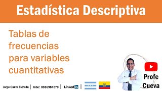 Tablas de frecuencias Para variables cuantitativas [upl. by Brawley]