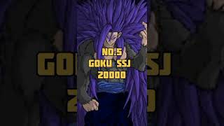 💥 TOP 10 MOST POWERFUL 💪 FORMS OF GOKU trending shorts song funk [upl. by Enybor]