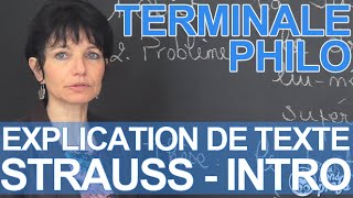 Explication de texte Strauss  introduction  Philosophie  Terminale  Les Bons Profs [upl. by Kryska]