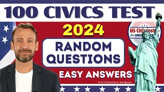 New USCIS Official 100 Civics Questions and Answers Random for US Citizenship Interview 2024 [upl. by Nayb]