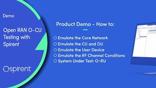 Demo  Open RAN OCU Testing with Spirent [upl. by Schurman878]