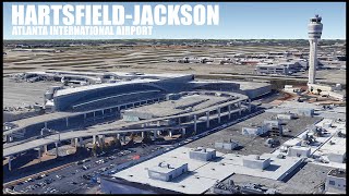 Hartsfield–Jackson Atlanta International Airport aerial virtual aerial view [upl. by Aehr]