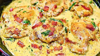 Creamy Garlic Parmesan Chicken Thighs  Easy Chicken Recipe [upl. by Arodasi]