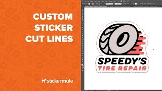 How to create a sticker cut line in Illustrator [upl. by Zeidman]