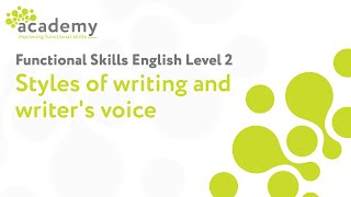 Functional Skills English Level 2  Styles of writing and writers voice [upl. by Maretz]