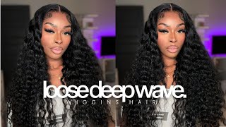 The Prettiest Loose Deep Wave Wig 😍 Pre Plucked  Bleached  Detailed Install ft Wiggins Hair [upl. by Anatola]