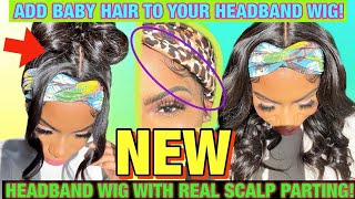 MUST SEE NEW HEADBAND WIG with SCALP EASY METHOD for FAKING baby hairs PROTECT YOUR EDGES 🔥 [upl. by Yalahs594]