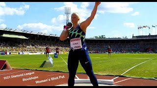 Womens Shot Put Complete Diamond League Stockholm Olympic Stadium July 4 2021 [upl. by Paulson]