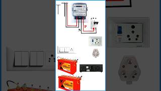 Inverter connection for house wiring inverter electricaltips shortvideo shorts short viraliti [upl. by Fayola646]