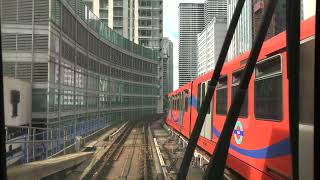 🇬🇧 Führerstandsmitfahrt auf der Docklands Light Railway DLR von Lewsham nach Bank  Cab Ride Full [upl. by Salohcim]