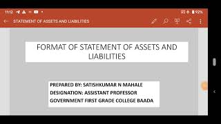 Format of Statement of Assets and Liabilities [upl. by Eugine]