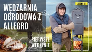 WĘDZARNIA OGRODOWA Z ALLEGRO  TEST  WYPALANIE  PIERWSZE WĘDZENIE [upl. by Modestia]