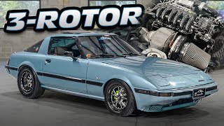 The Perfect Mazda FB RX7 20B 3Rotor  80mm Turbo 9 Year Build Breakdown [upl. by Kered]