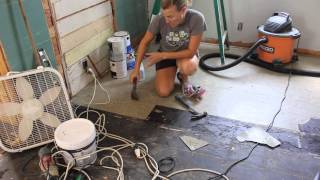 how we removed our asbestos floor tiles [upl. by Bergren]