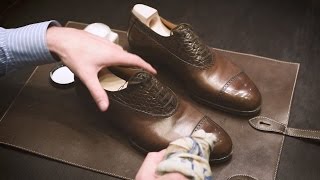 How to Condition amp Polish Calfskin Leather Shoes [upl. by Lavro]