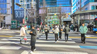 Lets walk on the weekend Hongdae streets in Seoul with 10C  Winter Season Korea 4K HDR [upl. by Solomon314]