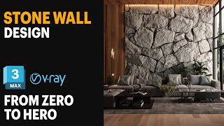 3Ds max TUTORIAL HOW to design STONE WALL in 3ds max for Intermediate [upl. by Daye989]