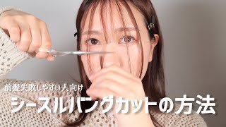 【前髪カット】10分でできるシースルーバングカットの方法 [upl. by Petite]