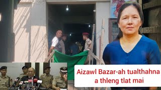 Aizawl Bazar ah tualthahna a thleng  A thattu a puh man nghal a ni [upl. by Papke]