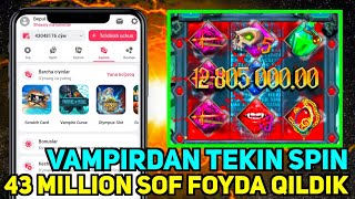 1XBET DA VAMPIRDAN TEKIN SPINDA 43 MILLION JACKPOT😱 1xbet 1xgames [upl. by Ridley]