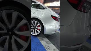 Tesla Model 3 with Aluko Gloss Metallic Diamond Silver Car Vinyl alukoalukovinyl tesla carwrap [upl. by Guthry813]