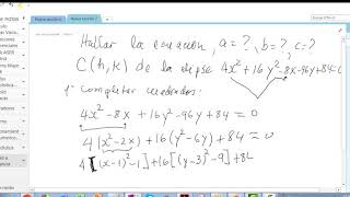 Calcular ecuacion de la elipse completando cuadrados [upl. by Buchalter]