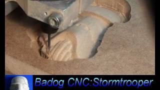 Badog CNC milling the 3D stormtrooper helmet from StarWars [upl. by Brig]