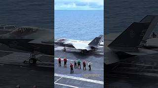 F35 lighting ll Takeoff from air Craft Carrier 🇺🇲🦅 military america ytshort shorts [upl. by Anim]