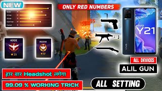 Free Fire HEADSHOT Setting 2023 ⚡ VIVO Y21  4GB RAM  Sensitivity settings FF [upl. by Kissner]