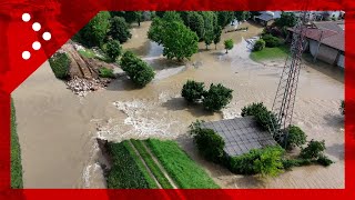 Nubifragio in Veneto il drone vola su rottura dellargine del canale Muson dei Sassi nel Padovano [upl. by Jew]