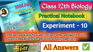 12th Biology Practical notebook Experiment 10 Answers amp Solutions  Bio HSC Practical 10 Answers✅ [upl. by Sillert]