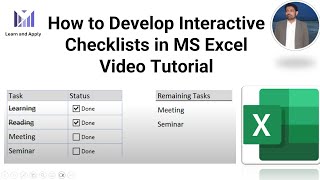 How to Develop Interactive Checklist in MS Excel Video Tutorial MS Excel Exceltips [upl. by Hurless]