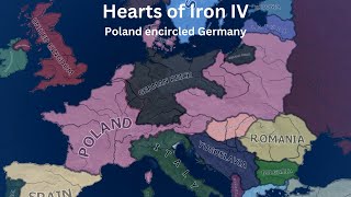 What if Germany was surrounded by Poland  HOI4 Timelapse [upl. by Adnamra]