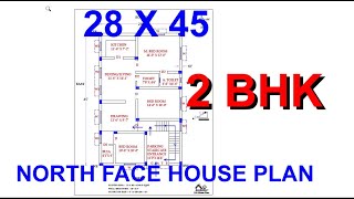 28 x 45 North Facing 3 BHK House Plan as per standard vastu [upl. by Soma]