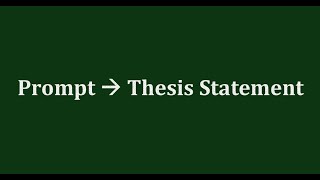 How to Write an Essay Part 1  From Prompt to Thesis Statement [upl. by Valma959]