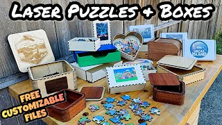 Laser Puzzles amp Boxes Free Laser Files to Customize [upl. by Krigsman152]