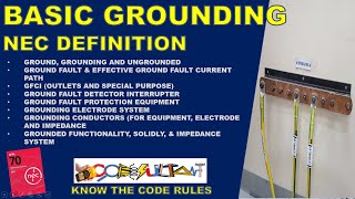 BASIC GROUNDING DEFINITIONSNEC 2023 [upl. by Hinze]