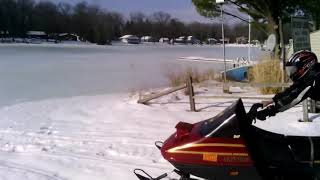 Snowmobile Breaks through ice [upl. by Goulden]