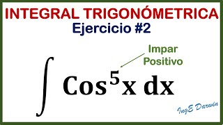 Integral Función Cosenon con exponente entero impar positivo  Ejercicio 2 [upl. by Ahsirk244]