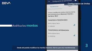 ¿Cómo configuro los límites de mis operaciones  Nuevo App BBVA [upl. by Llebiram]