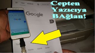 Cep Telefonundan YAZICIYA Kablolu Bağlanarak ÇIKTI Almak [upl. by Nyliram805]