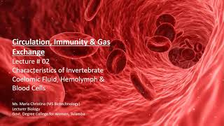 Lecture 02 Characteristics of Invertebrate Coelomic Fluid Hemolymph and Blood Cells [upl. by Perla]