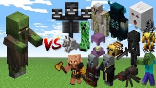 zombie villager vs Every mob in Minecraft Java EditionMinecraft 121 zombie villager vs All Mobs [upl. by Feeney]