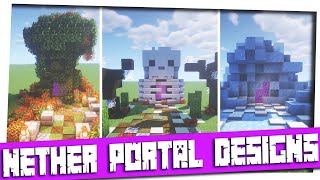 Minecraft  5 Nether portal Designs Creative Nether Portal designs [upl. by Yrocaj]