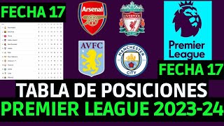 TABLA DE POSICIONES DE LA PREMIER LEAGUE  RESULTADOS Y TABLA PREMIER LEAGUE 2023 FECHA 17 [upl. by Westphal406]