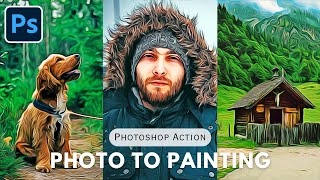 Just One Click Vector Oil Paintings with This Photoshop Action [upl. by Esserac502]