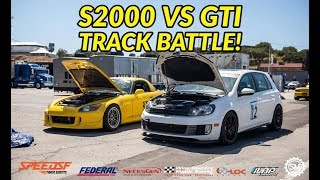 S2000 vs VW GTI Cobb Stage 1  Laguna Seca Track Battle [upl. by Dode542]